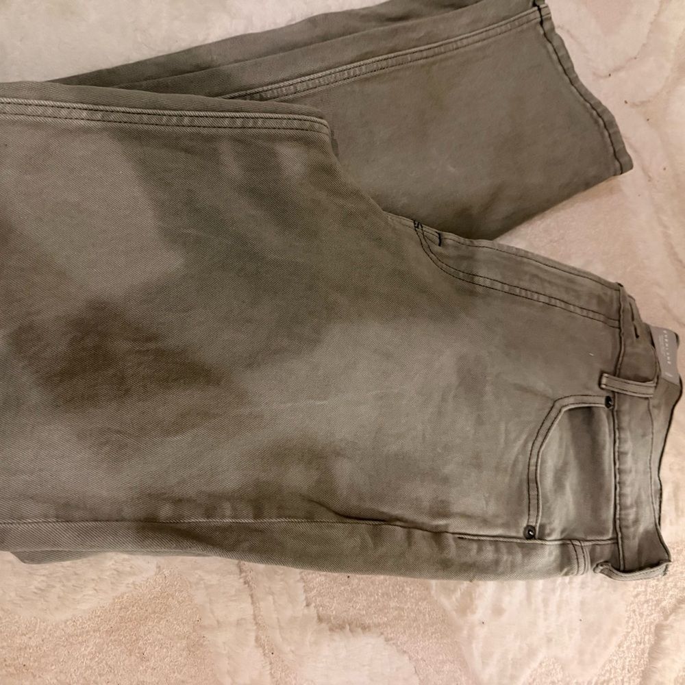 Everlane Sage Green Organic Cotton Pants size 30 short high rise slim